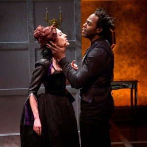 Kellly Curran as Hippolita and Clifton Duncan as Lors Soranzo. Photo Richard Termine