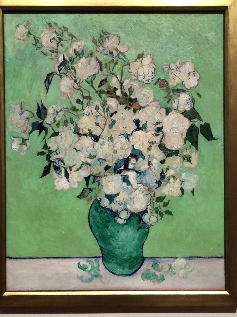 Van Gogh, Roses, 1890, o/c, 36 5/8" x 29 1/8" (93 cm x 74 cm), The Metropolitan Museum of Art, NYC.