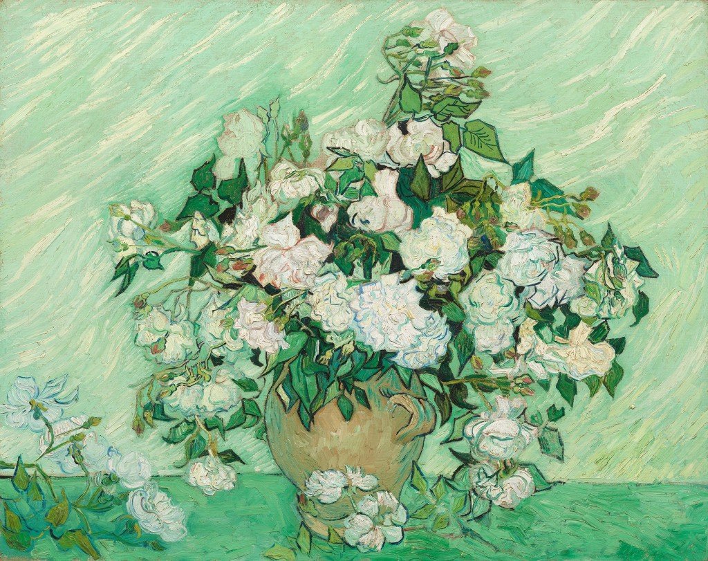 Van Gogh, Roses, 1890, o/c, National Gallery of Art, Washington, D.C. Photo: MMA