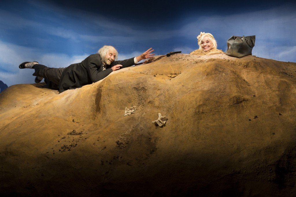 Tony Shalhoub as Willie and Brooke Adams as Winnie in Samuel Beckett's Happy Days at the Flea Theater