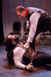 C. Walker, Jr. as Mondego & Tom Frank as Monte Cristo in Jared Reinmuth's Monte Cristo, at Urban Stages in NYC Jan 22 - Feb 13, 2016